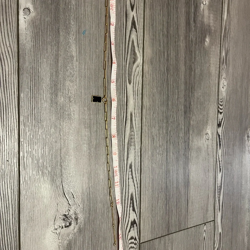 Madewell Gold Necklace with Black Rectangular Pendant - Picture 4 of 4